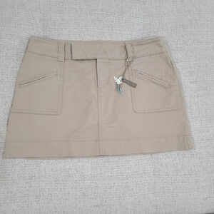 Vintage American Eagle Khaki Cotton Y2K Cargo Mini Skirt Womens Small 4 Pockets